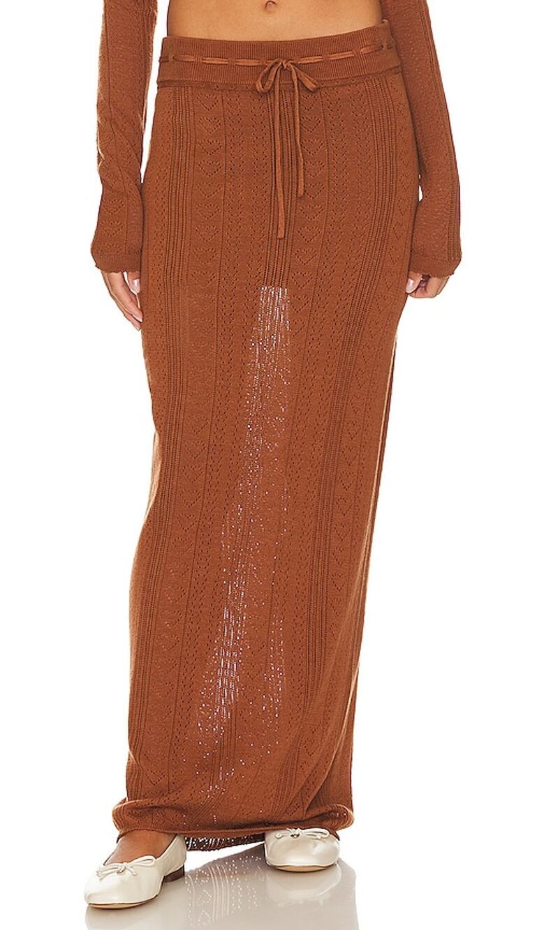 Lpa Knit Brown Bennett Maxi Skirt Size XS